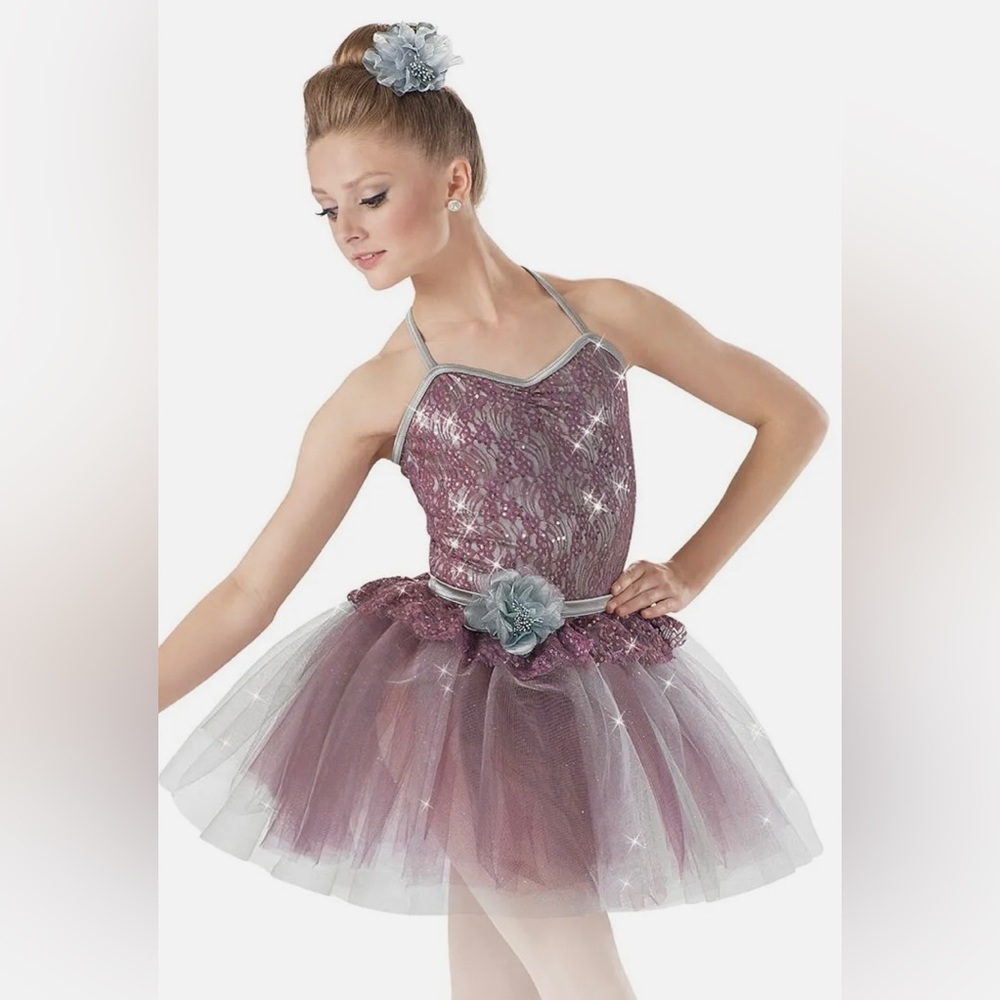 Weissman Ballet Dance Costume Purple/Gray Small A… - image 4